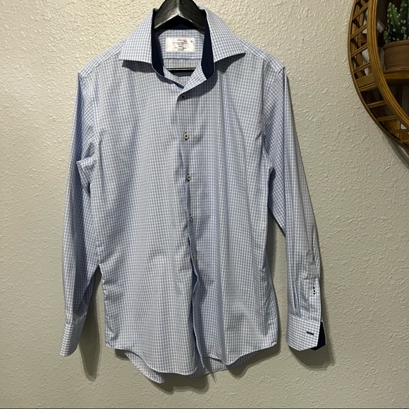 Lorenzo Uomo Other - Lorenzo Uomo blue and white plaid button down